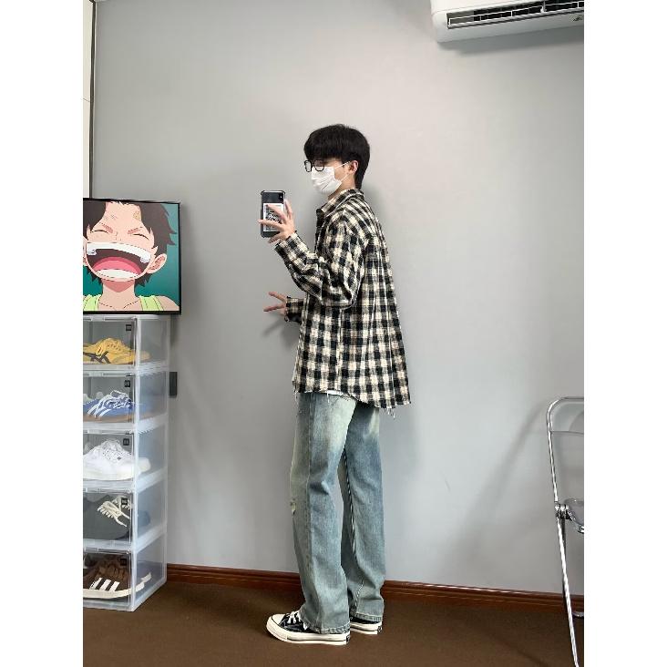 Рубашка с длинным рукавом с буквенным принтом 2024 года в японском стиле в стиле Гонконга, свободная рубашка для мальчиков, летнее модное универсальное повседневное пальто