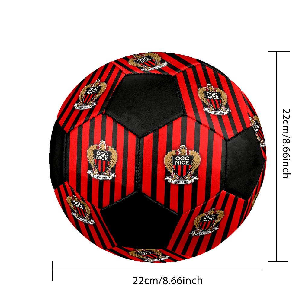OGC Nice Футбольный мяч для зала Цветной Для всех возрастов Размер 5 Машинная строчка ПВХ Готов к соревнованиям Прочный Высокий отскок