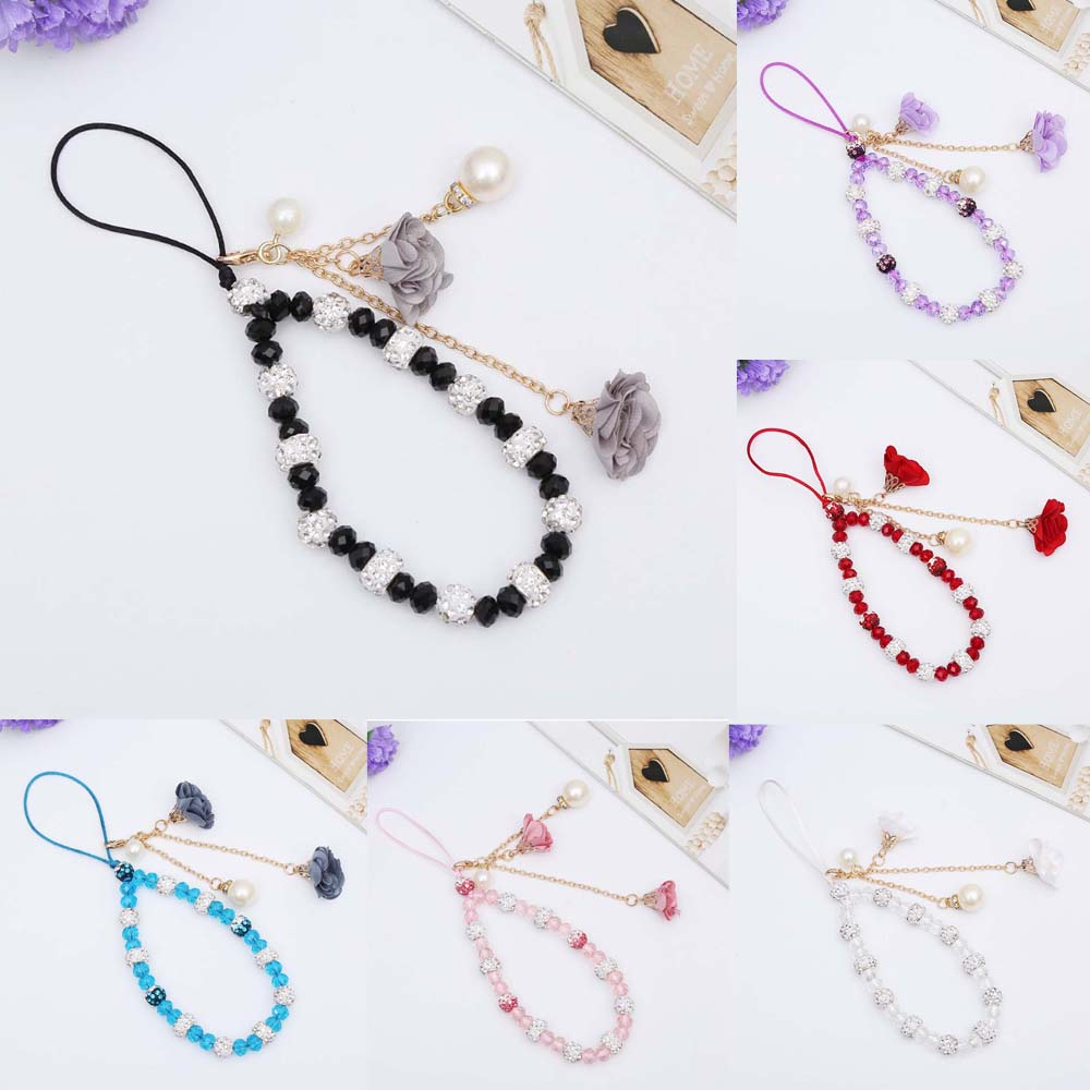 Accessories Flower Pendant Bracelet Mobile Phone Strap Lanyard Cell Phone Lanyard Wrist Straps