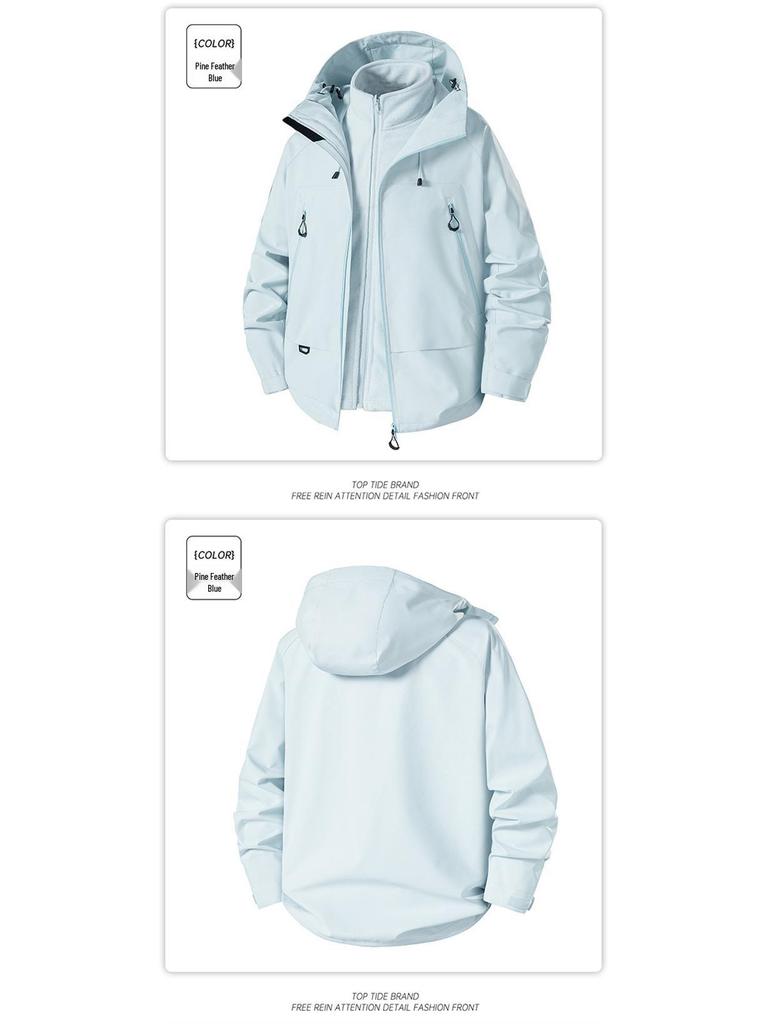 Unisex Three-in-One Outdoor Jacket: Windproof, Waterproof, Breathable, Mountaineering Autumn/Winter Style