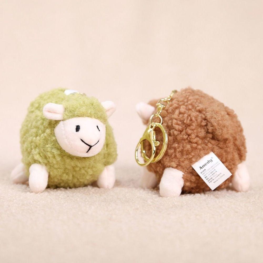 Lifelike Lamb Plush Keychain Plush Chubby Lamb Plush Toy Stuffed Animal Keyring  Bag Decoration