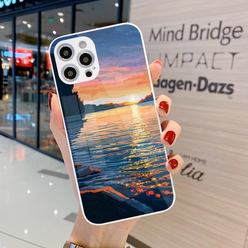 Крутой чехол для телефона с живописью для iPhone 14 13 12 11 Pro Max X XR XS 8 7 Plus, цветной чехол для телефона из жидкого стекла