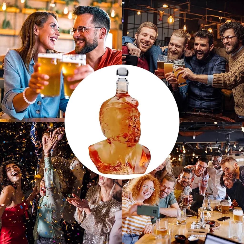 Смешная бутылка виски новый уникальный стеклянный графин для вина и виски графин