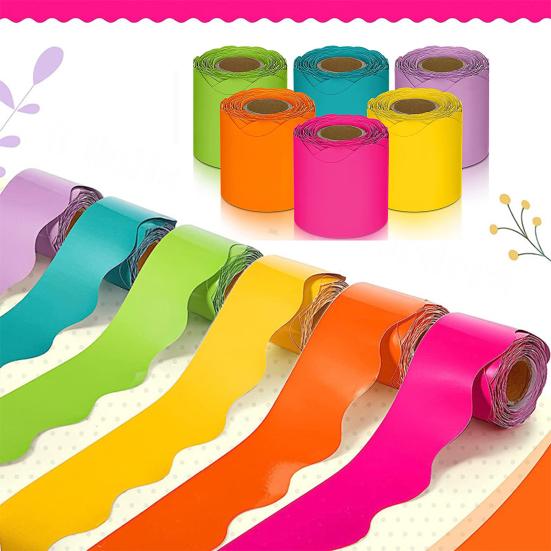 6 рулонов, красочные рамки для доски объявлений в классе, яркий цвет, широко используемая доска объявлений, украшение для доски, офисный декор