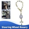 Цепочка из бусин розария Украшение на руль автомобиля Красивые позолоченные ювелирные изделия Подвеска-подвес Украшение для интерьера автомобиля Аксессуары