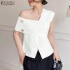 Women Summer Casual Off Shoulder Sleeveless Blouse