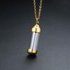 Perfume Bottle Ashes Cremation Memorial Pendants Urn Necklace Stainless Steel Hollow Tube Necklaces