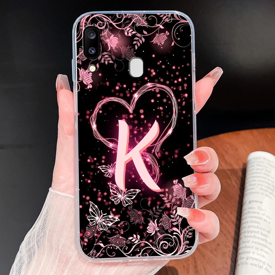 For Samsung Galaxy A20 A20S A21 A30 A30S Phone Case Butterfly Letters Soft TPU Clear Silicone Shell For Galaxy A 20 A 30 Housing