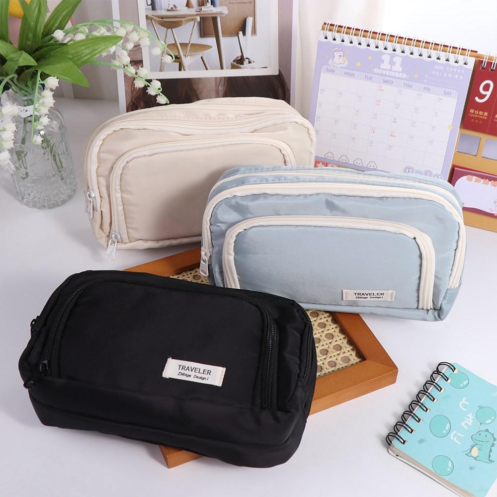 Stationery Large Capacity Pencil Bag Aesthetic Simple Stationery Holder Bag School Cases Children Gifts
