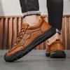 2025 New Product Handmade Soft-soled Men's Shoes Winter Foreign Trade Explosion Casual Shoes Men's Leather Shoes Flat-soled Large-size Loafers