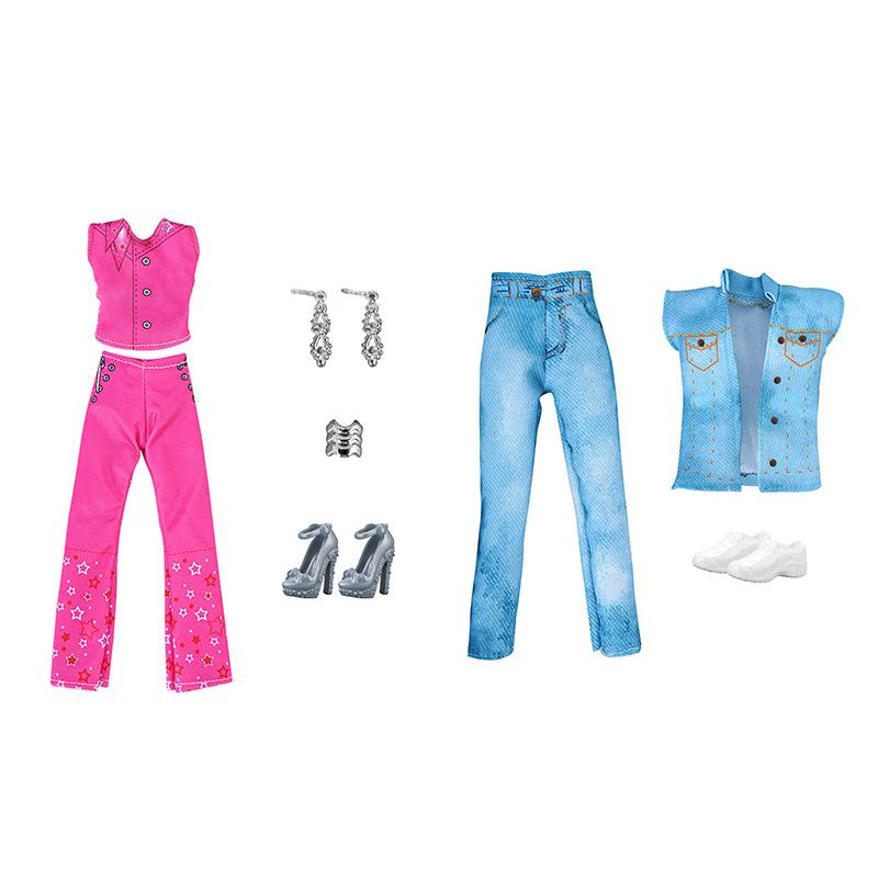 30 см 11-дюймовая кукольная одежда клетчатое платье топ с пайетками брюки полосатая одежда аксессуары игрушки для девочек подарок