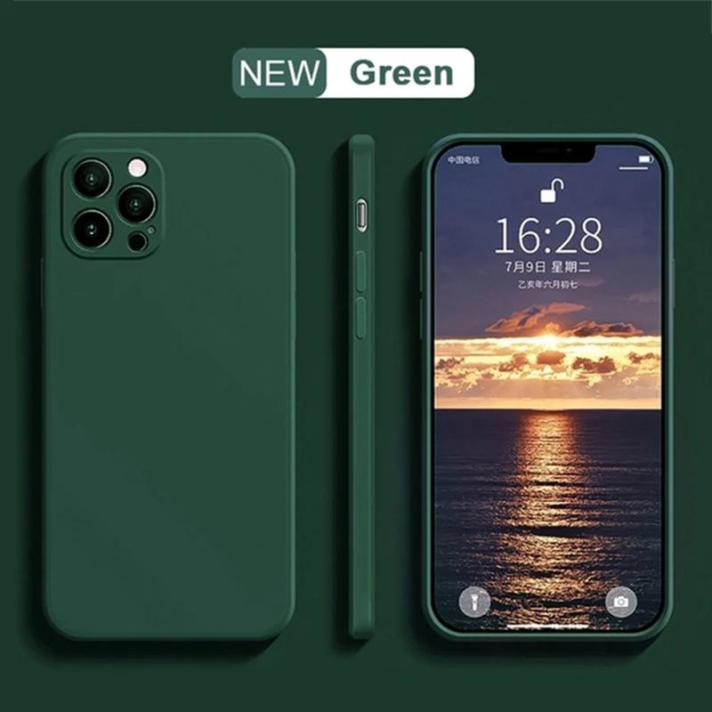 Высококачественный чехол из жидкого силикона для iPhone 16 15 14 13 12 11 Pro Max, мягкий чехол с защитой камеры для iPhone 12 13 Mini