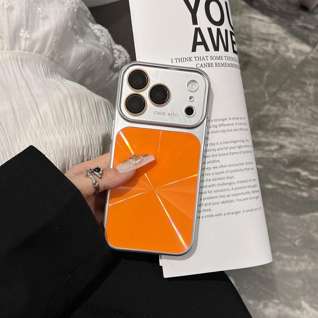 Dazzling Laser CD Pattern Large Window Bumper Case For iPhone 17 16 15 14 Pro Max Shockproof Crystal Camera Protection Cover