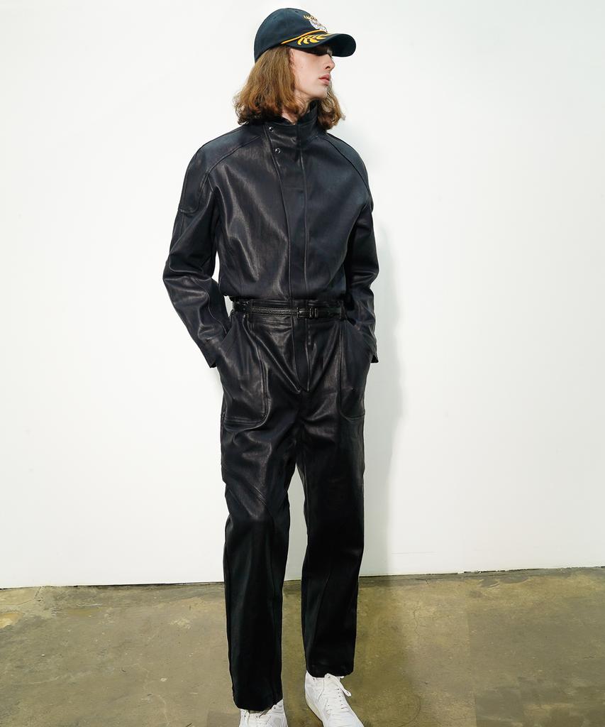UNTAGE High-Neck Waxed Cotton Jumpsuit (Unisex)_Utp-Sj12