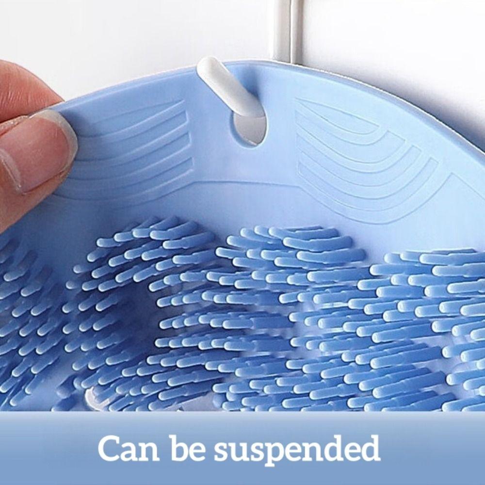 TPR Back Scrubber Solid Color Back Massage Cleaning Brush Exfoliating Brush Mat  Wash Feet