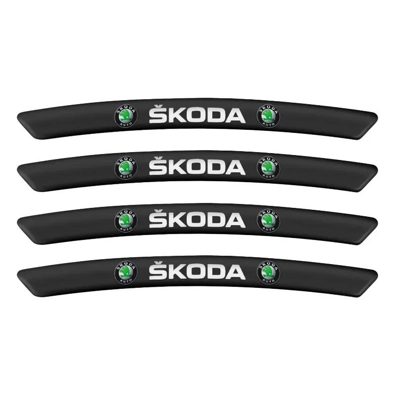 DPO3 Car Wheel Rim Badge Creative Decoration Decals Styling Auto Aluminum Trim Sticker for Skoda fabia octavia Rapid kodiaq superb A5