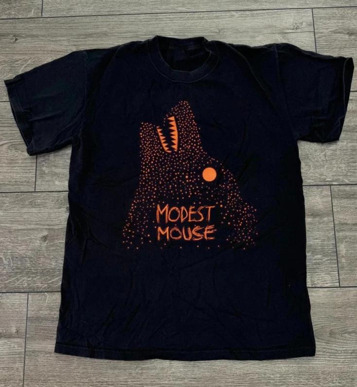 Модная хлопковая рубашка черного цвета с принтом группы Modest Mouse, полный размер