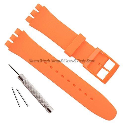 Мягкий силиконовый ремешок 12мм 16мм 17мм 19мм 20мм для Swatch, разноцветный прозрачный ремешок для часов, сменный ремешок, с инструментом