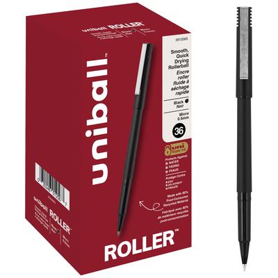 Роллерная ручка Микро наконечник Черная 72 штуки uni-ball (0.5mm)