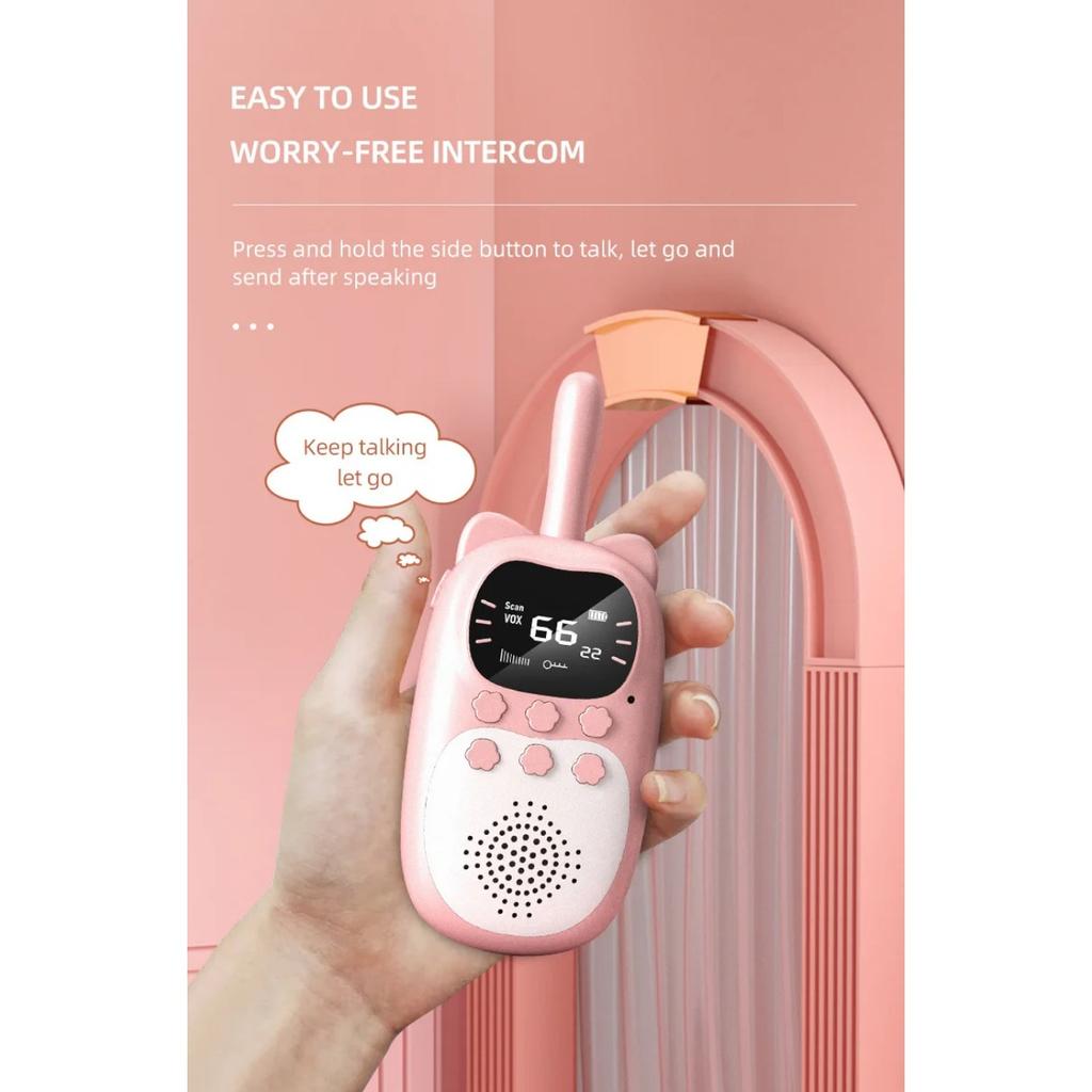 2 шт., детская рация, перезаряжаемая, 1000 мАч, портативная, 0,5 Вт, 3 км, радиоприемопередатчик, домофон для детей, игрушки, подарки на день рождения