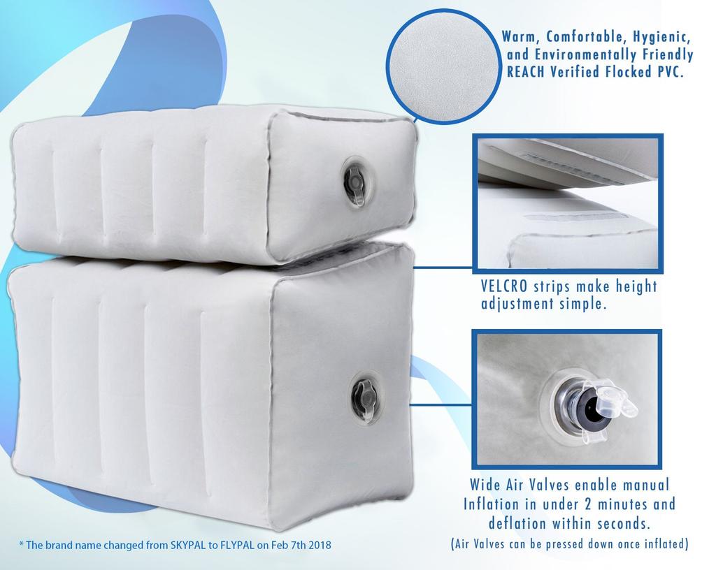 Flypal Подставка для ног 3 уровня, Пуфик, Подушка, Расслабляющий, Самолет, Автомобиль, Путешествия, Портативный, Детский,