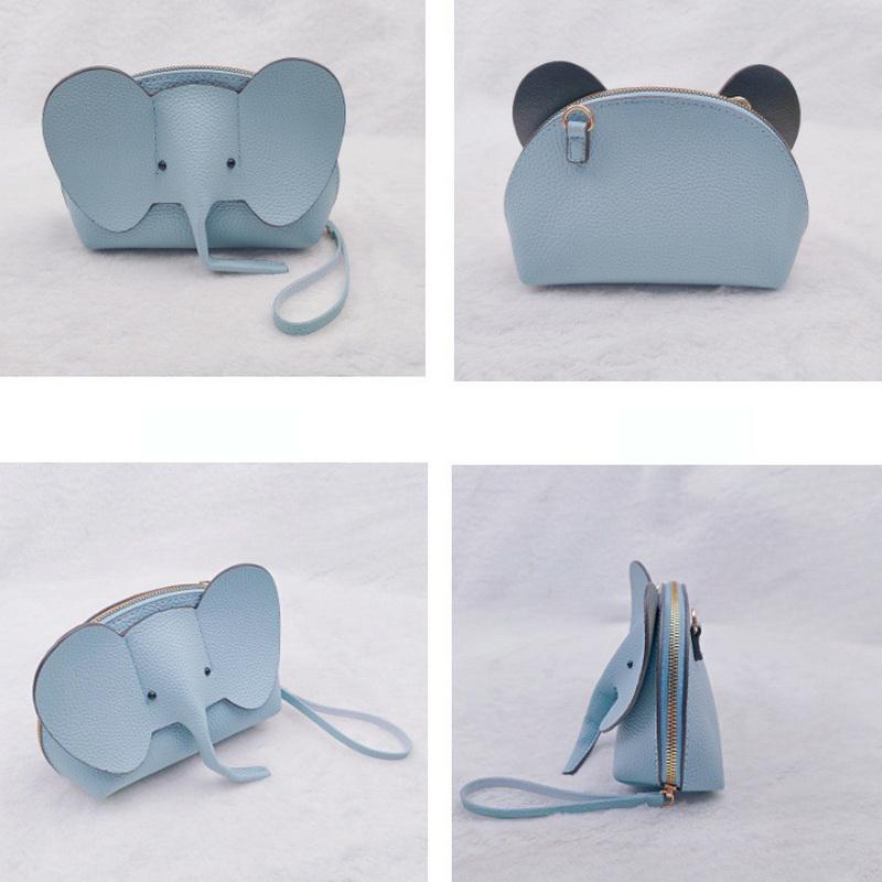 Корейские однотонные кошельки для телефона из искусственной кожи, мини-сумки кроссбоди в виде слона, женские милые повседневные сумки для женщин