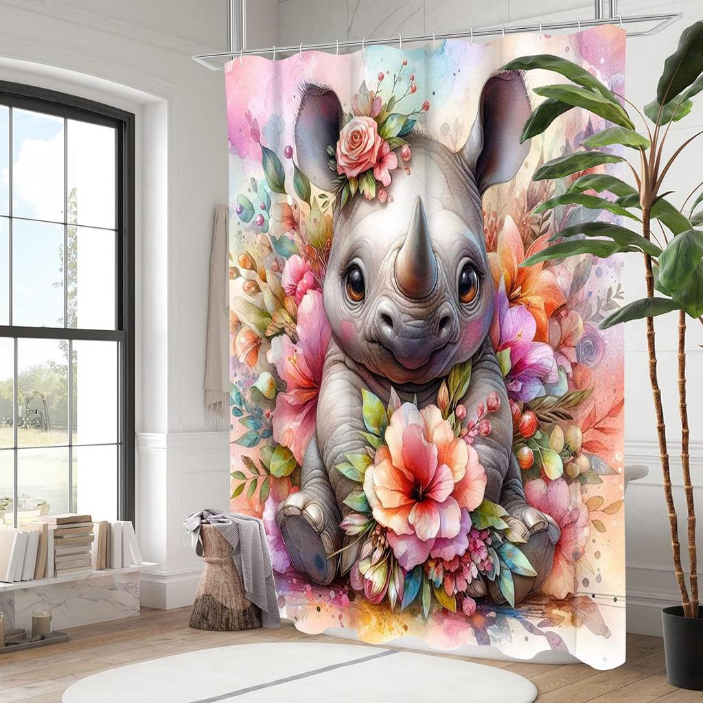 Слон Кот Животный Узор Занавеска для Ванной Водонепроницаемая Занавеска для Душа для Ванной с 12 Крючками Домашний Декор Бесплатная Доставка