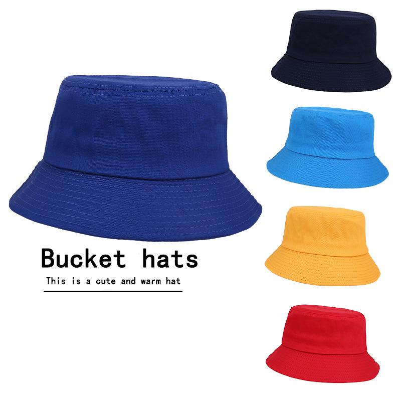 Spring and summer bucket hat basin hat embroidery printing LOGO printing children's advertising hat male and female students sun protection hat
