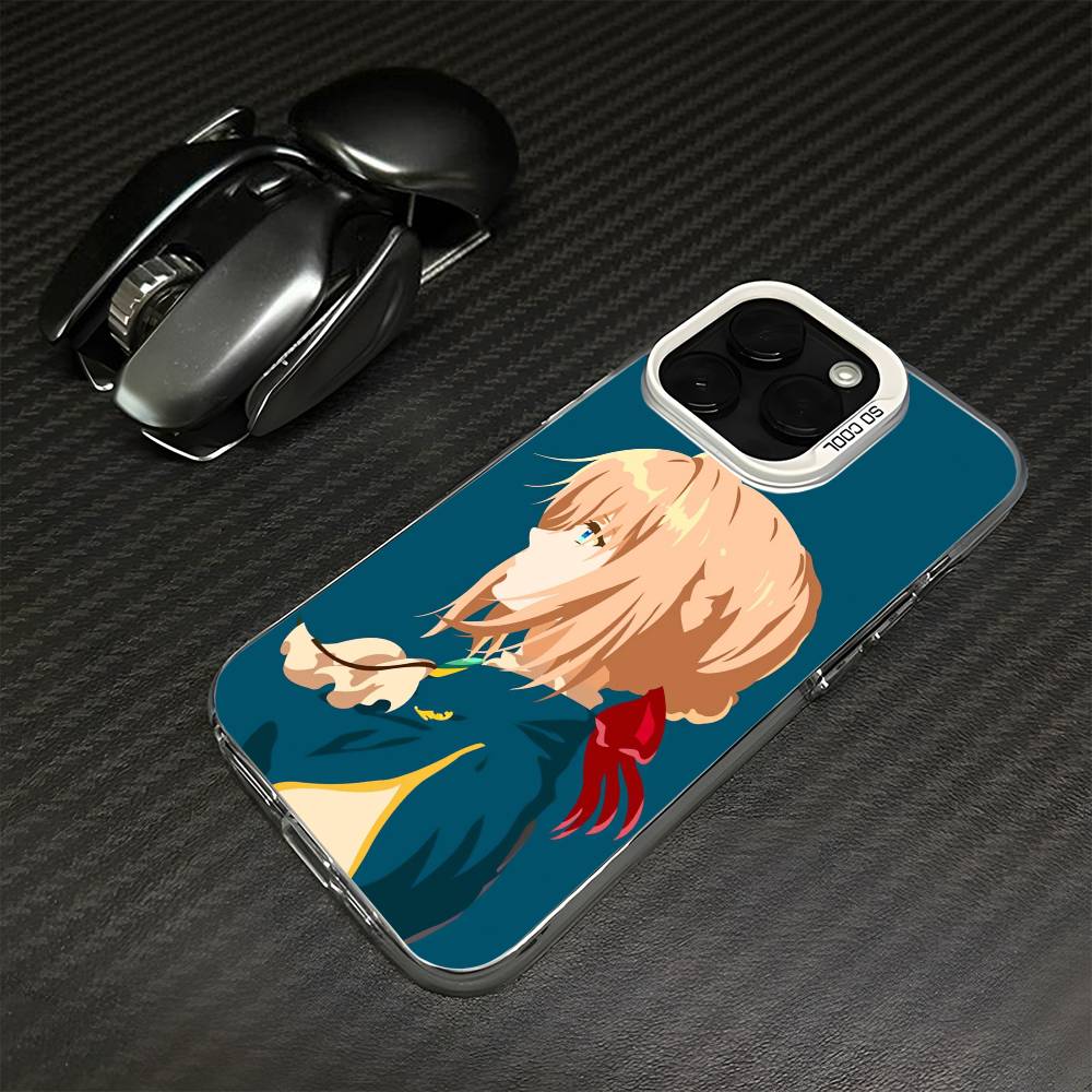 V-Фиолетовый Чехол для Телефона Violet Evergarden Для iPhone17,16,15,14,13,12,11 Plus,Pro Max Белый Матовый Ударопрочный Чехол