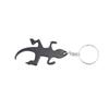Cartoon Novelty Lizard Shape Keychains Beer Aluminum Bottle Opener Keys Ring Openers Corkscrew