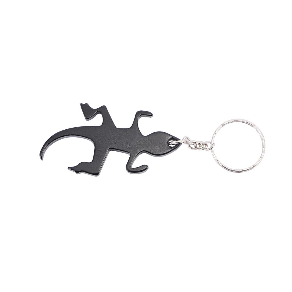 Cartoon Novelty Lizard Shape Keychains Beer Aluminum Bottle Opener Keys Ring Openers Corkscrew
