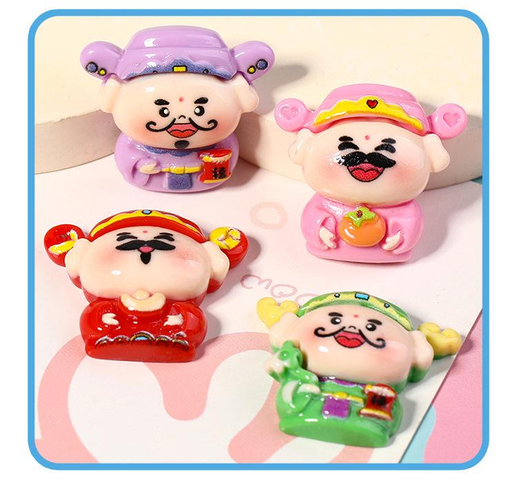 5шт магнитные наклейки на холодильник сделай сам удача Бог удачи мультфильм ювелирные материалы капельная смола небольшие аксессуары креатив