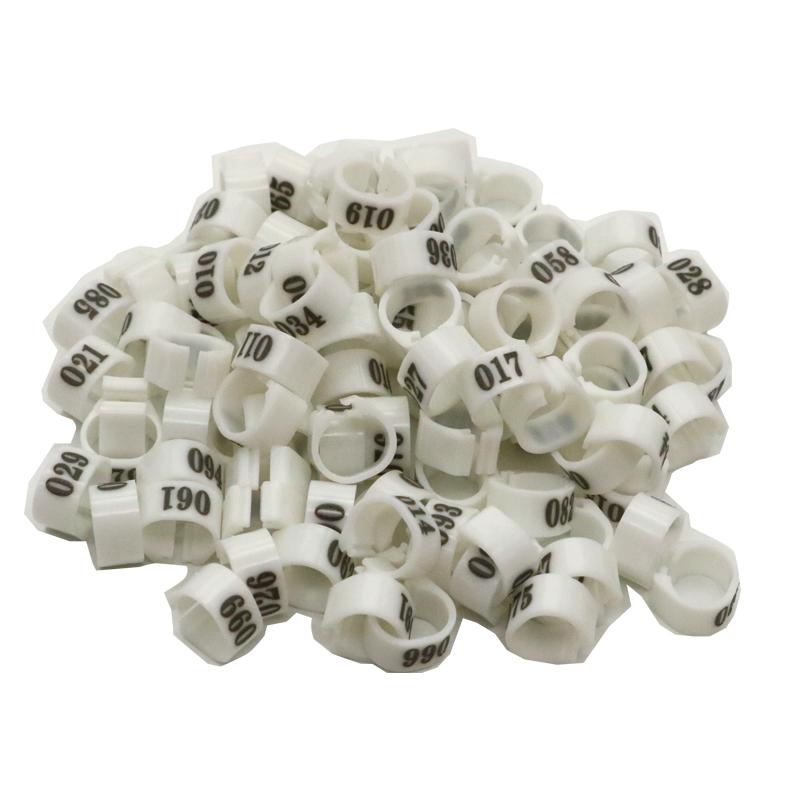 100 Pcs Inner Diameter 12MM 14MM Pigeon Bird Plastic Clip Rings Pigeon Colored Foot Ring No.1-100 Poultry Leg Bands