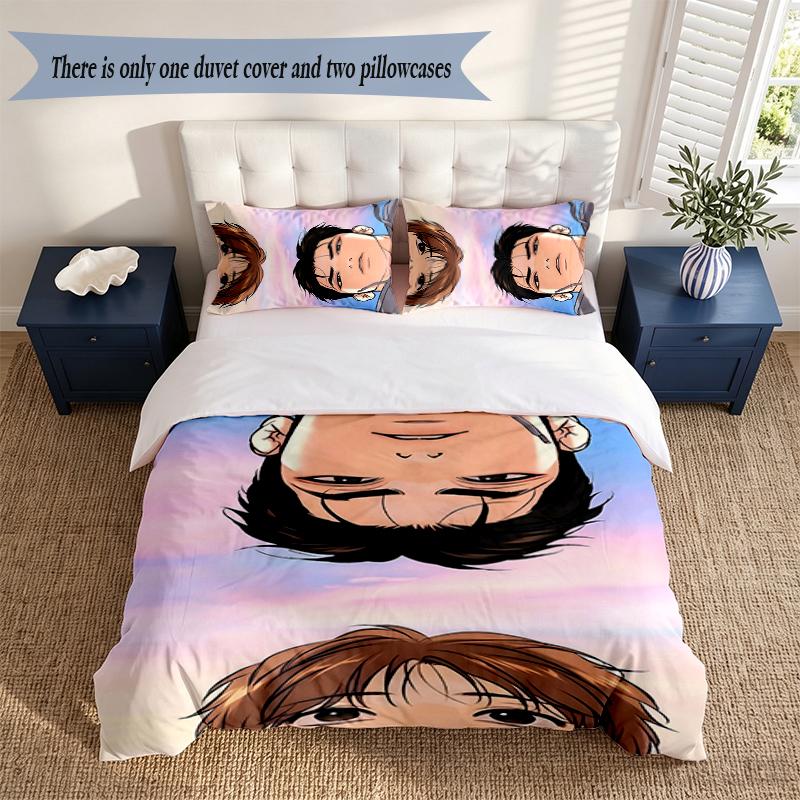 Joo Jaekyung 3‑Piece Bedding Set Soft Microfiber Duvet Cover Pillowcases Comfortable Bed Linen for Bedroom Decoration