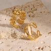 Uworld Exquisite And Fashionable Leaf Texture Layered Ring 2pcs Set Minimalist Rings Gift For Her