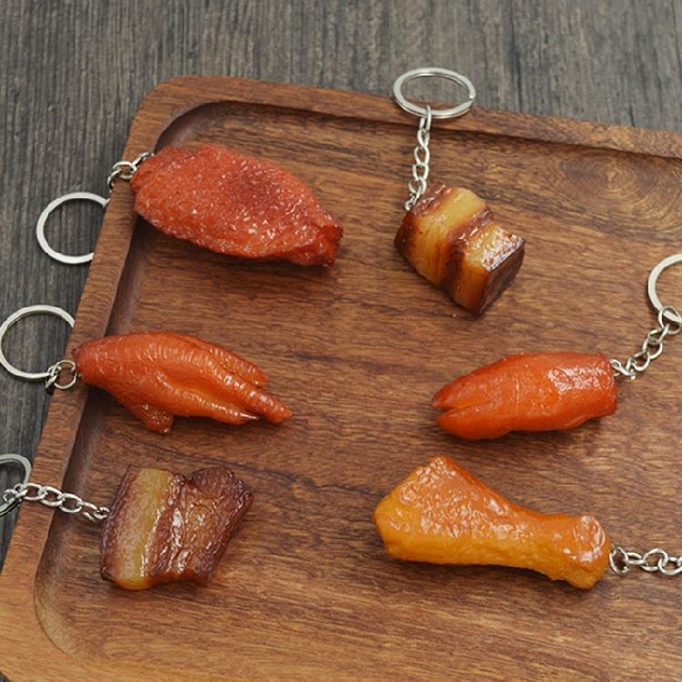 6 шт. Брелоки для куриных крылышек Декоративный брелок Брелок для ключей автомобиля Брелок с имитацией еды Подвесные украшения Подвеска на сумку