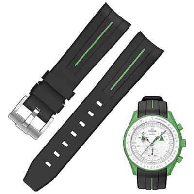 Силиконовый ремешок для часов Sibehill 22 мм для Blancpain X Swatch с Bioceramic Scuba Fifty (Совместимые Фатомы)