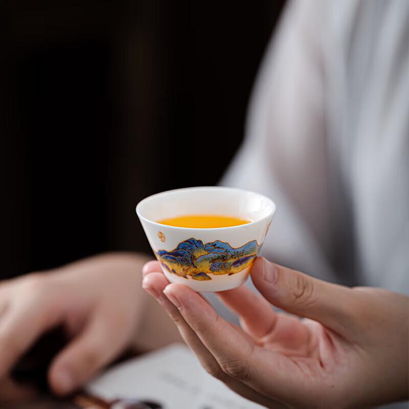 Qianli Jiangshan Белоснежный Фарфоровый Портативный Дорожный Чайный Набор