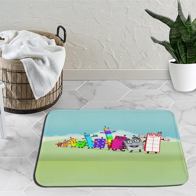 Коврики с цифровыми блоками с героями мультфильмов для спальни, плюшевые коврики с цифрами, коврики из фильмов, прикроватные коврики, нескользящие напольные коврики
