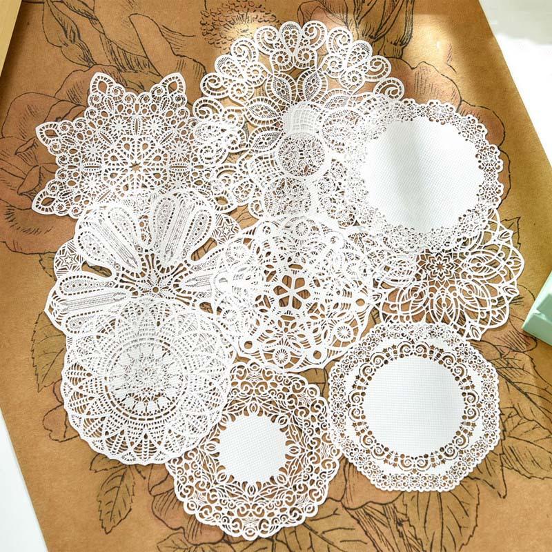 10Pcs Mandala Circle Lace Paper Doilies Placemats Wedding Party Decoration Supplies Scrapbooking DIY Crafts