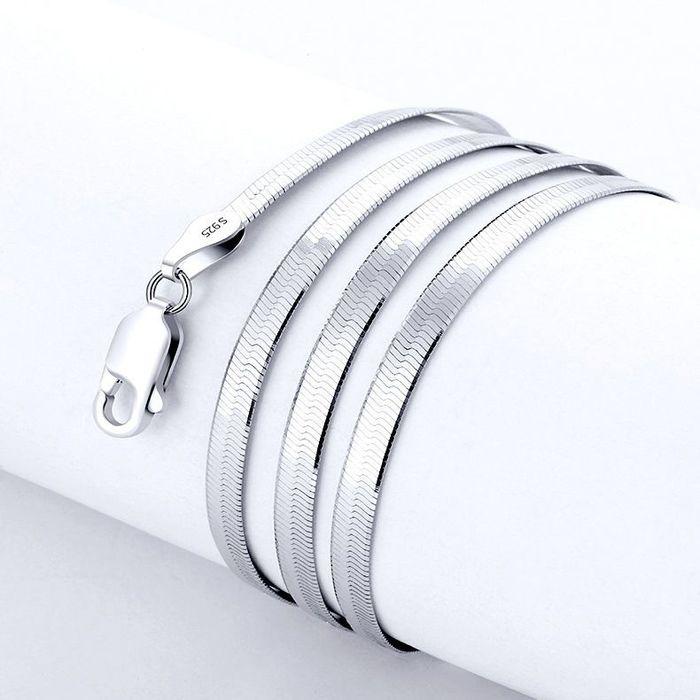 4MM Chain Necklace 925 Sterling Silver for Women Jewelry Blade Chain Wedding Gift