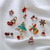 Sock Brooches Santa Claus Snowman Christmas Brooch Xmas Pins Enamel Badges Christmas Jewelry