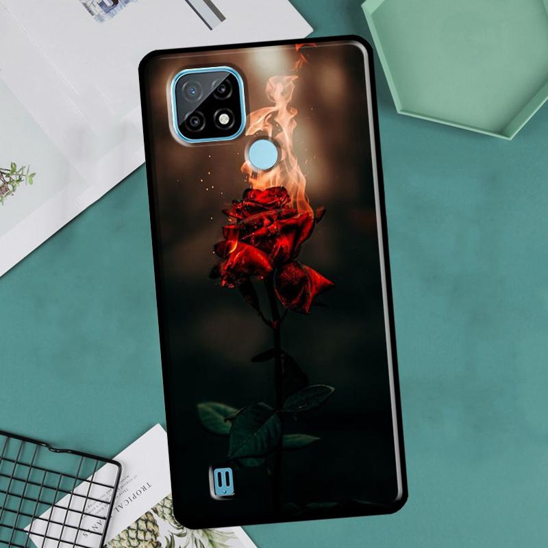Красный цветок розы для Realme GT Neo 2 3 Master 8i 9i 8 9 Pro Plus C35 чехол для OnePlus 9 10 Pro 9R 10R Nord2