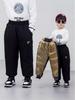 Kids' Black Gold Windproof Feather Down Winter Pants - Warm, Casual for Boys & Girls