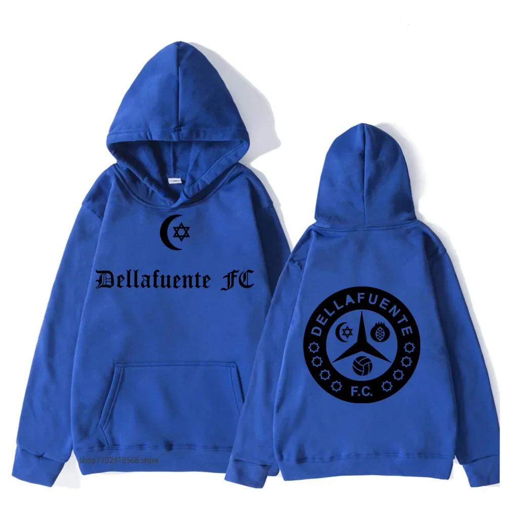 Dellafuente Hoodies Rap Print Толстовка с капюшоном Мужская одежда Зимняя готическая мужская с длинным рукавом Sudadera Женская