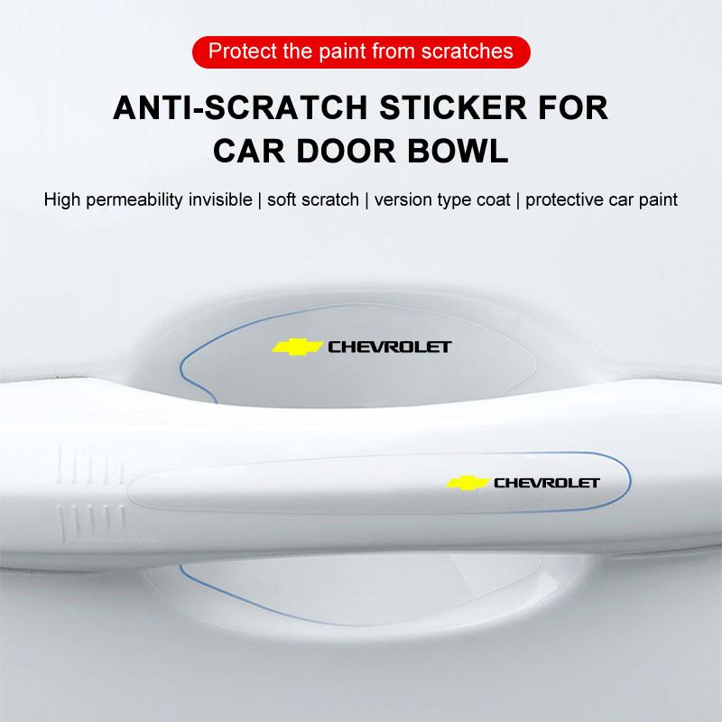 8 шт. Прозрачная накладка на ручку двери автомобиля Защитная наклейка от царапин Для Chevrolet Cruze Equinox Captiva Trax Malibu Tahoe Impala Sonic