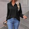 Women's Solid Colour Autumn Lapel Long Sleeve Temperament Casual Top