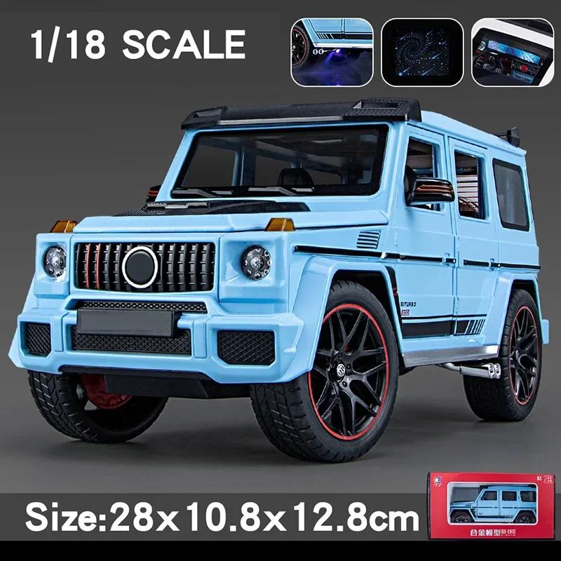 1/18 Large G800 SUV Off-road Alloy Model Car Sprayable Toy Car Diecast Vehicle Model Toy Sound Light CarBirthday Gift For Kids