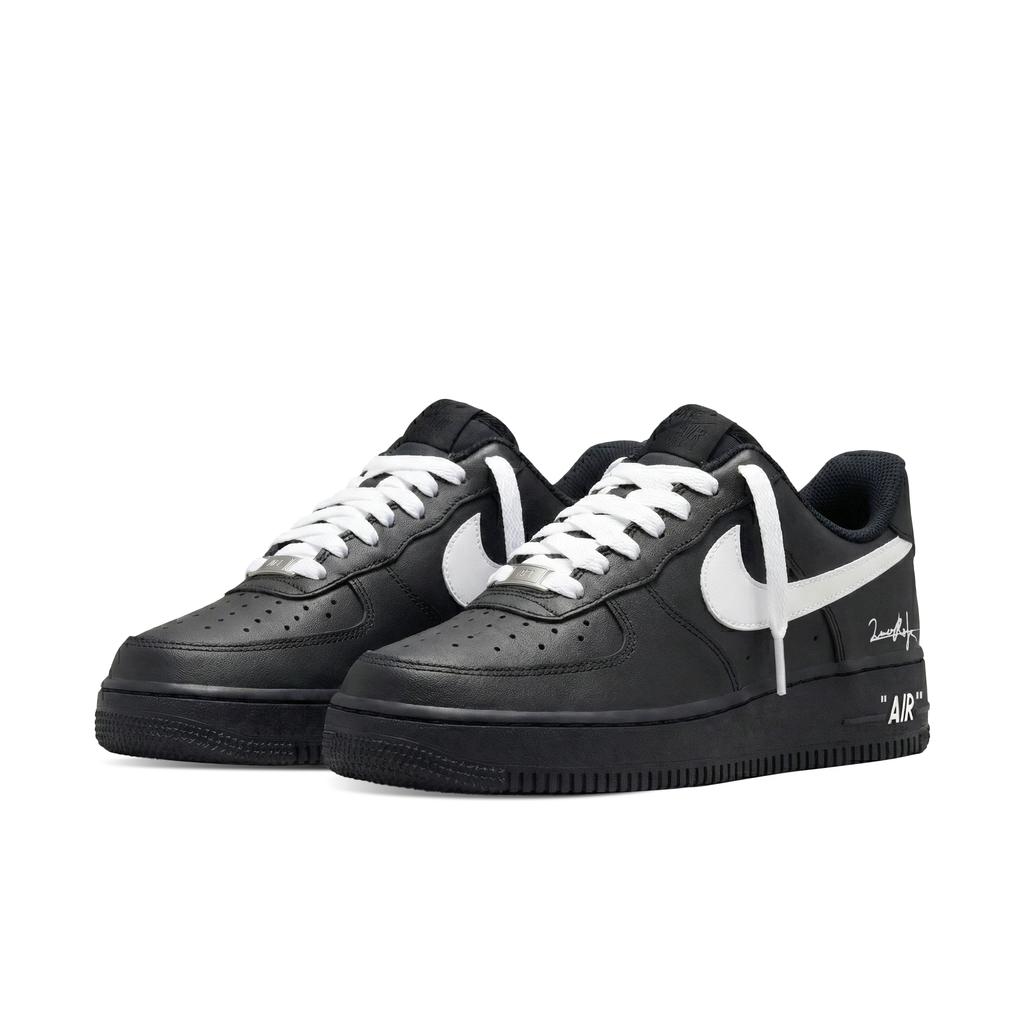 Nike Кроссовки Air Force 1, нескользящие, износостойкие, увеличивающие рост, низкие, для скейтбординга, унисекс, черные с белым, FZ0627-010(Команда577-)