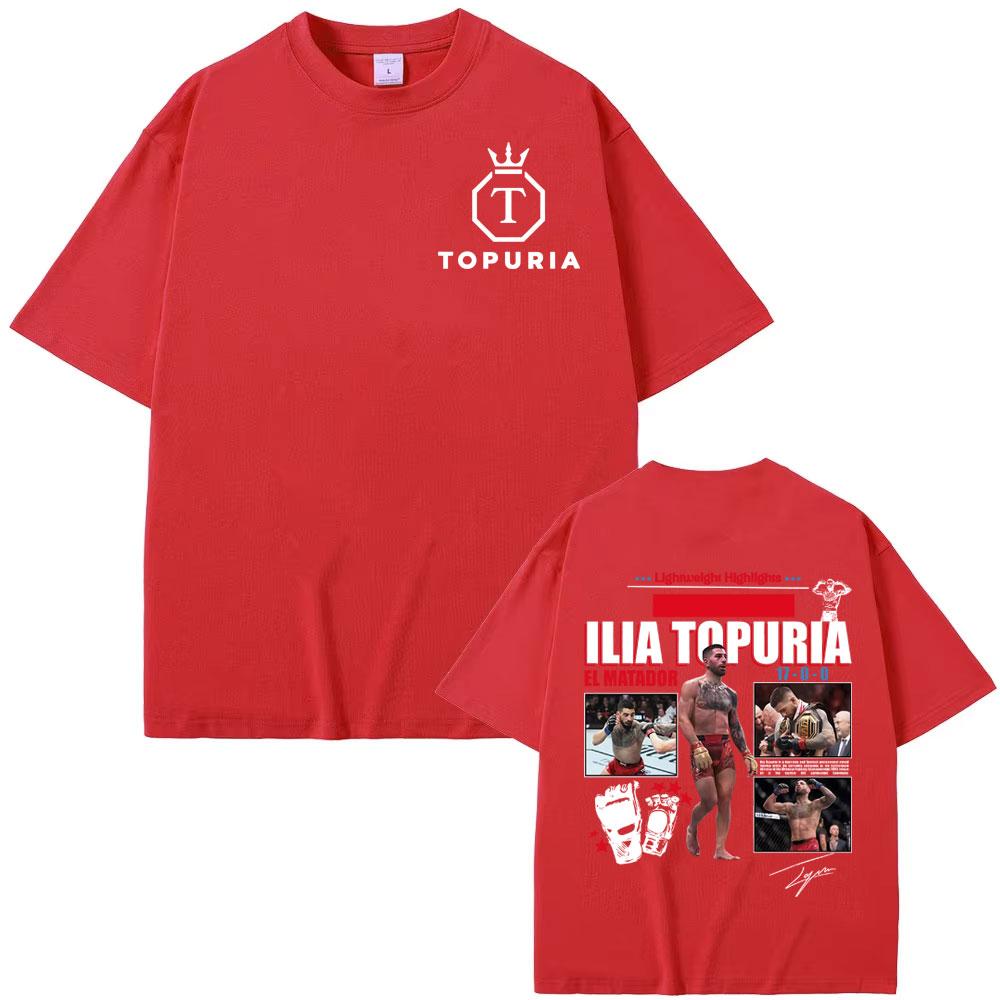 Ограниченный выпуск El Matador Ilia Topuria Печатные футболки Мужская одежда Мода Винтаж Классический Оверсайз Футболка Мужчина Повседневная Свободная футболка
